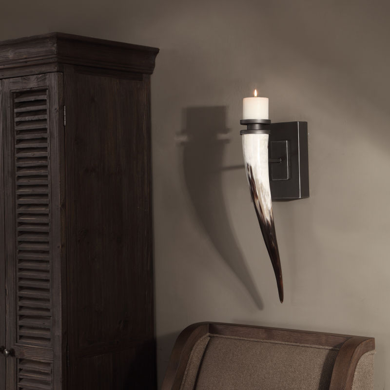 04172 Uttermost Romany Horn Candle Sconce