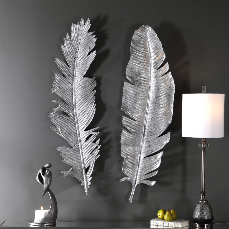 04206 Uttermost Sparrow Silver Wall Decor S/2