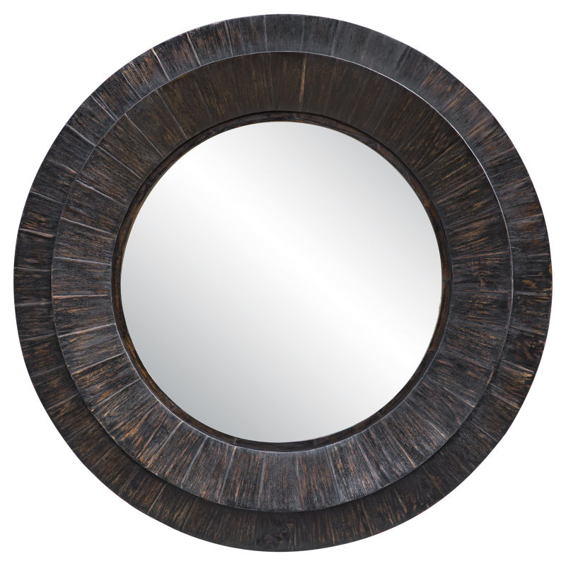 08166 Uttermost Corral Round Wood Mirror