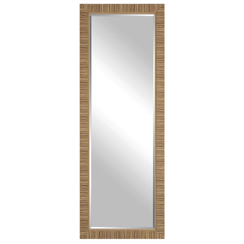 W00562 Rattan Beveled Wall Mirror