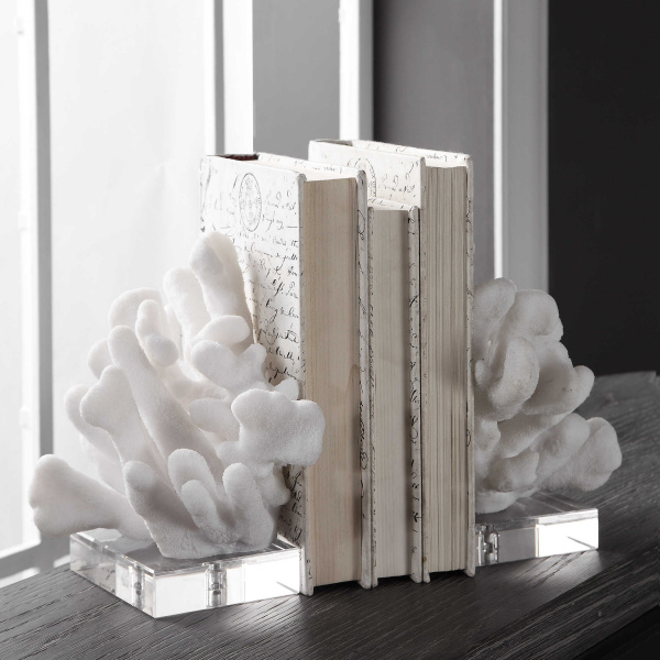 17549 Charbel White Bookends Set/2