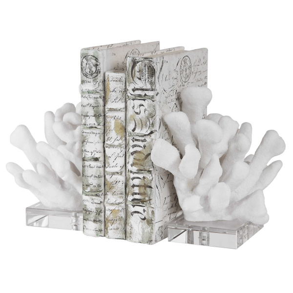 17549 Charbel White Bookends Set/2