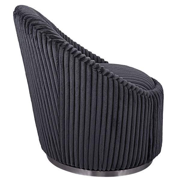 Uttermost 23599 Crue Gray Fabric Swivel Chair 5
