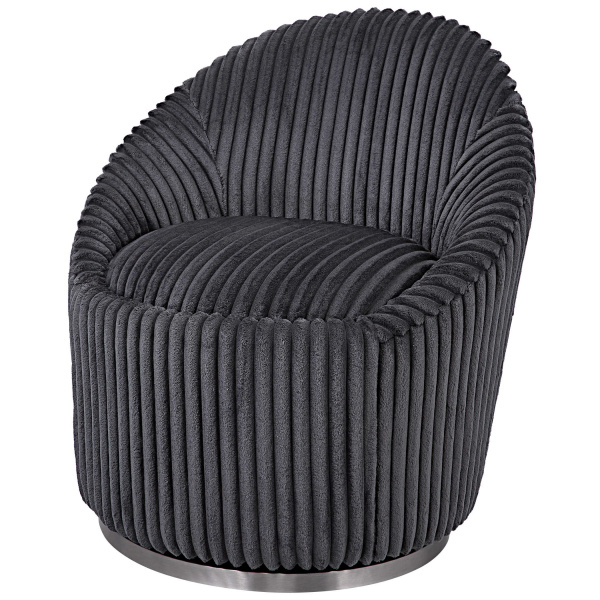23599 Uttermost Crue Gray Fabric Swivel Chair