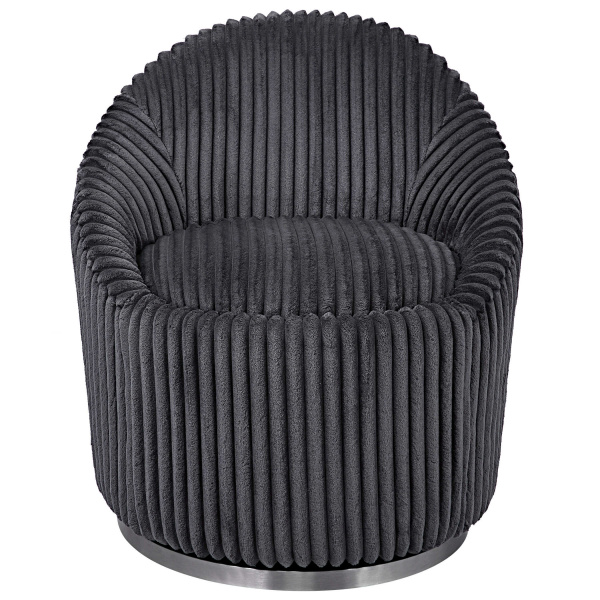 Uttermost 23599 Crue Gray Fabric Swivel Chair 8