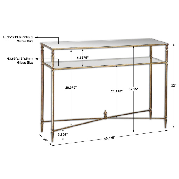 Uttermost 24278 Henzler Mirrored Glass Console Table 01