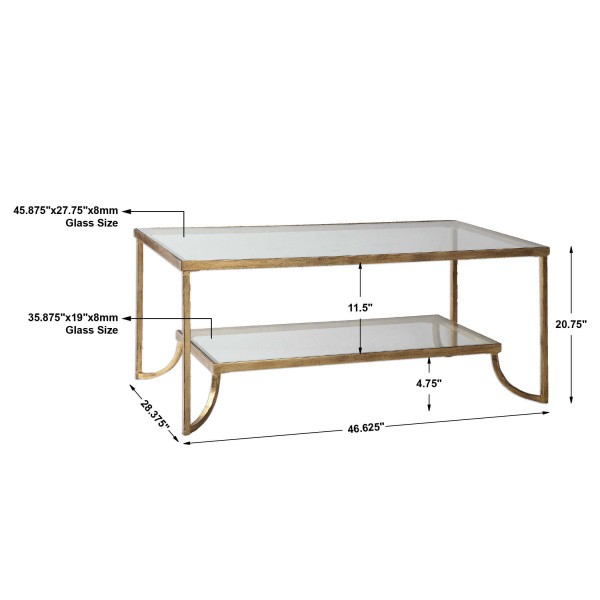 Uttermost 24540 Katina Gold Leaf Coffee Table 01