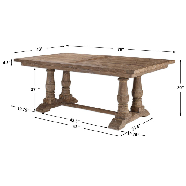 Uttermost 24557 Stratford Salvaged Wood Dining Table
