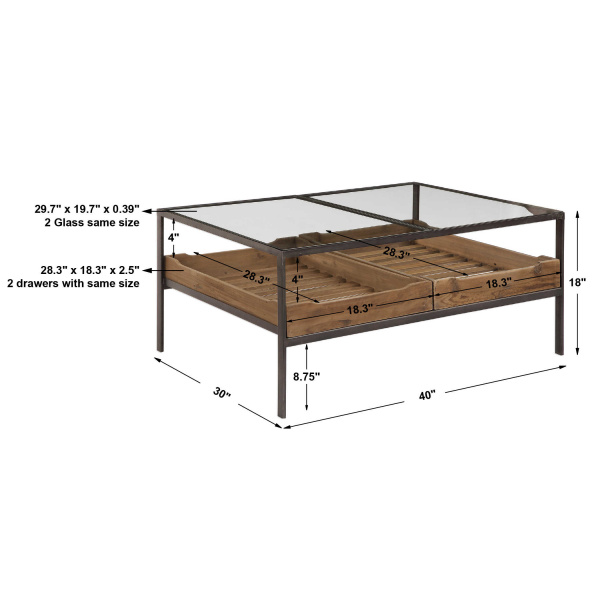 Uttermost 24855 Silas Coffee Table