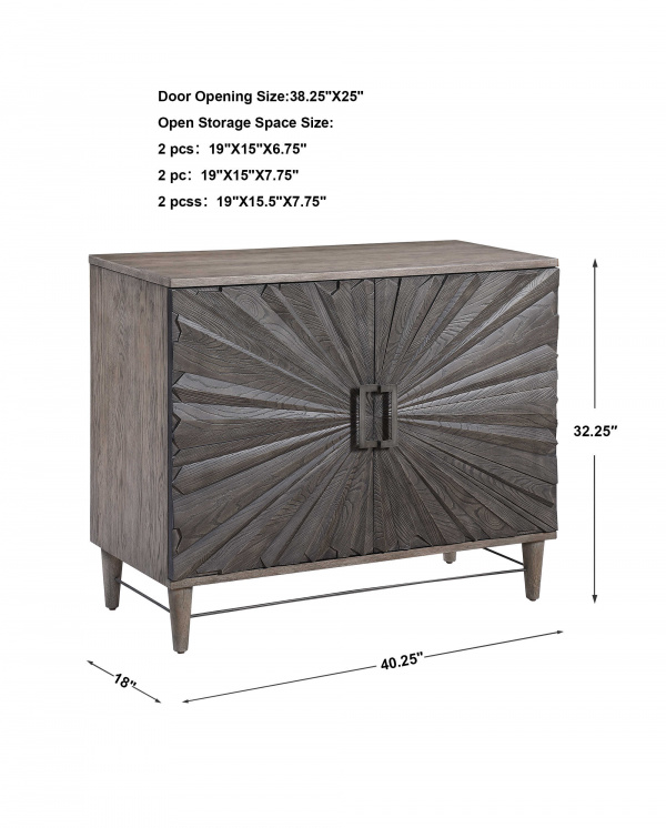 Uttermost 25085 Shield Gray Oak 2 Door Cabinet 01