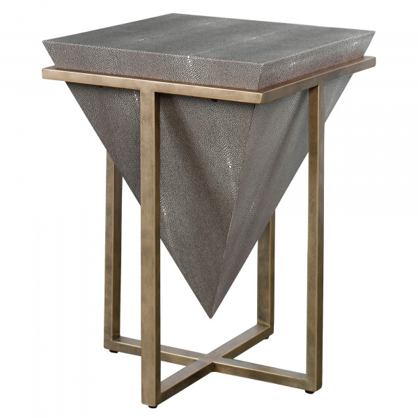 Bertrand Shagreen Accent Table in Gray by Uttermost