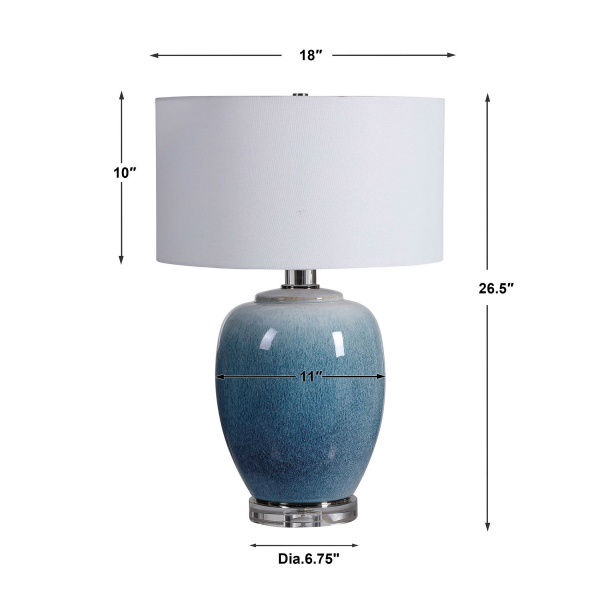 Uttermost 28435 1 Uttermost Blue Waters Ceramic Table Lamp 1