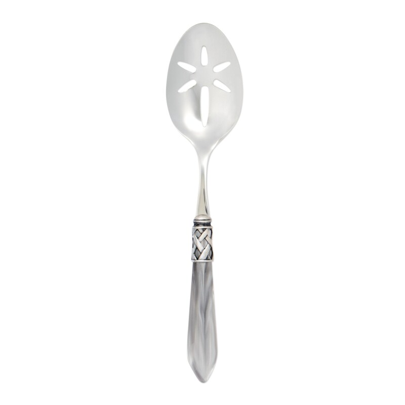 ALD-9818LG Aladdin Antique Light Gray Slotted Serving Spoon