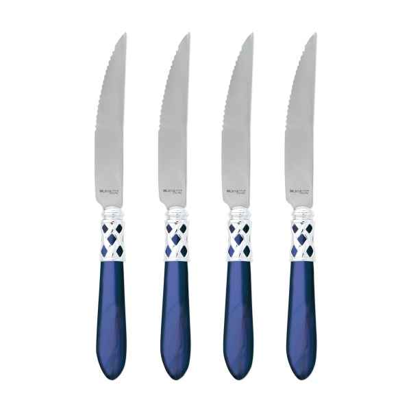 Aladdin Brilliant Blue Steak Knives - Set of 4