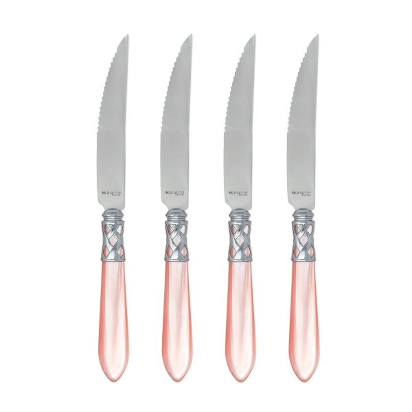 ALD-9824LP-B Aladdin Brilliant Light Pink Steak Knives - Set of 4