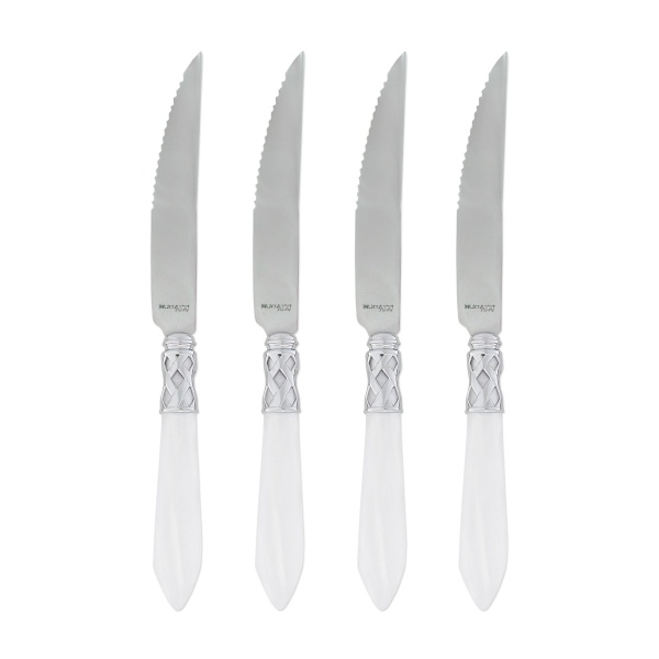 ALD-9824W-B Aladdin Brilliant White Steak Knives - Set of 4