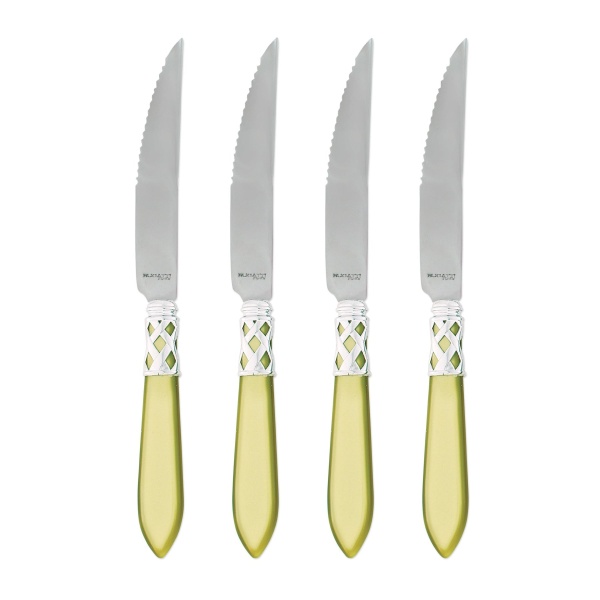 Aladdin Brilliant Chartreuse Steak Knives - Set of 4
