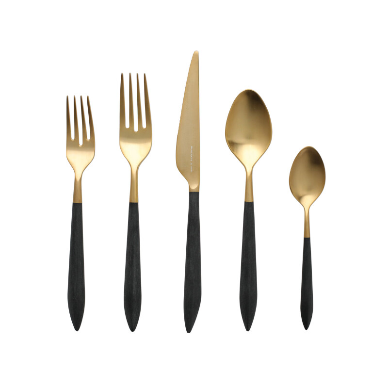 ARS-9800GB Ares Oro & Black Five-Piece Place Setting