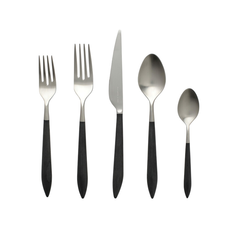 ARS-9800SB Ares Argento & Black Five-Piece Place Setting