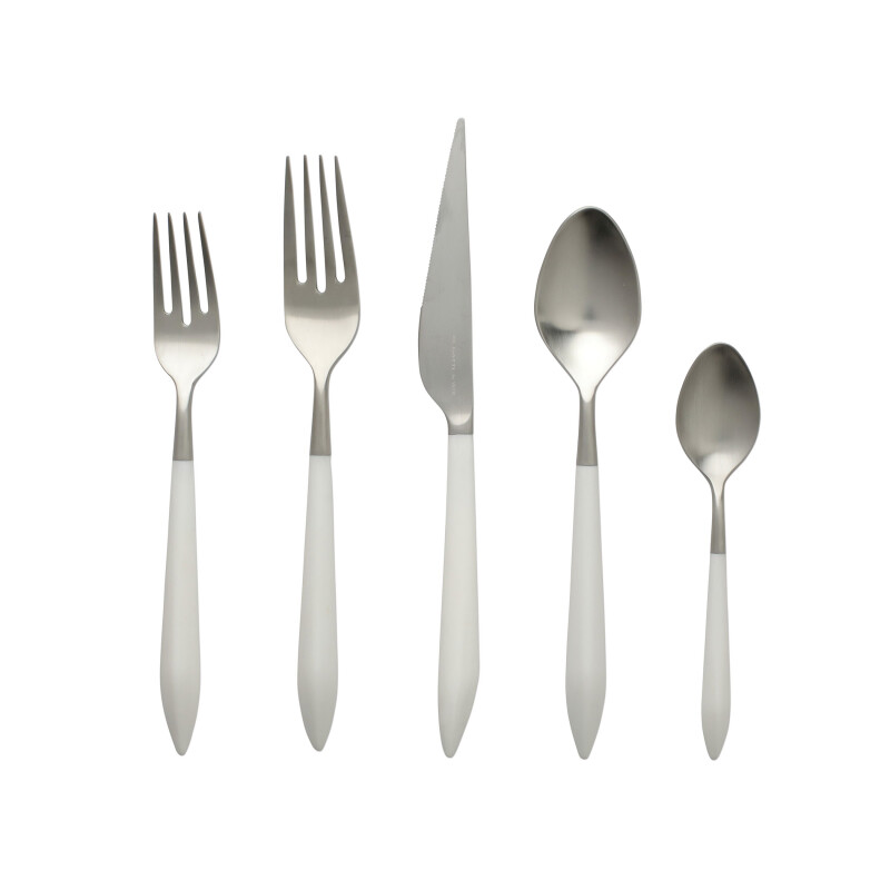 Ares Argento & White Five-Piece Place Setting