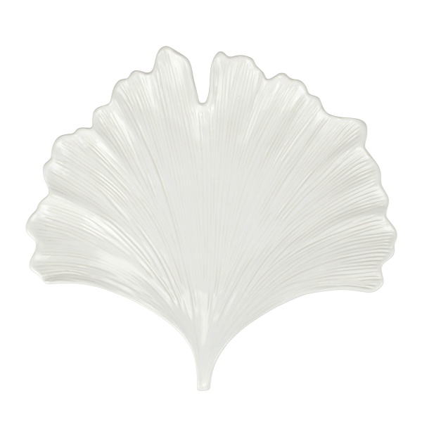 FLI-2608W Foliage White Ginkgo Leaf Platter