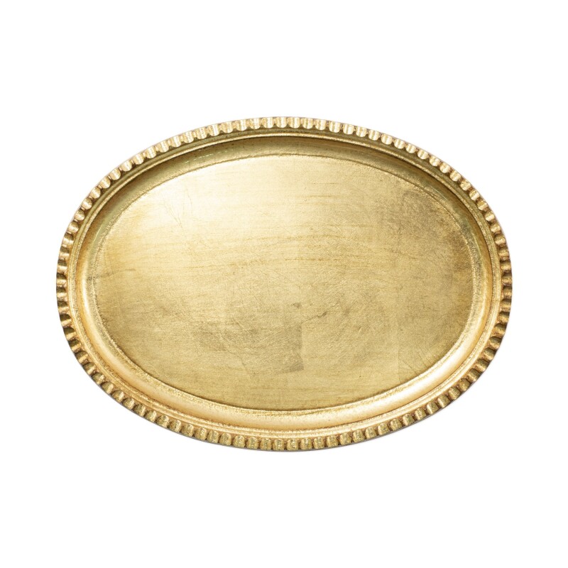 FWD-6210 Florentine Wooden Accessories Gold Small Oval Tray