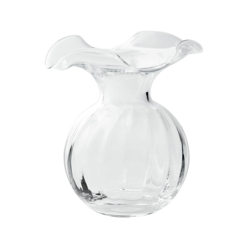 HBS-8581 Hibiscus Glass Clear Small Fluted Vase
