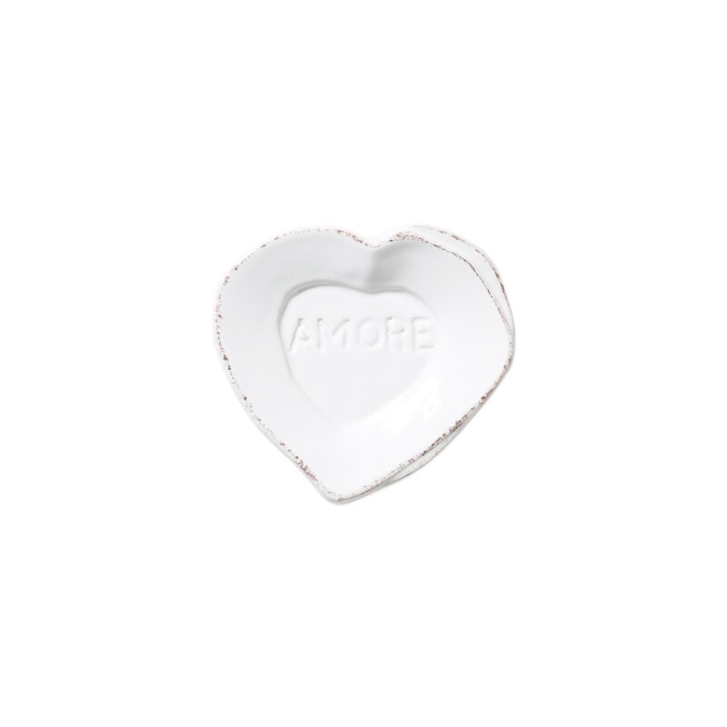 LAS-2669W Lastra White Heart Mini Amore Plate