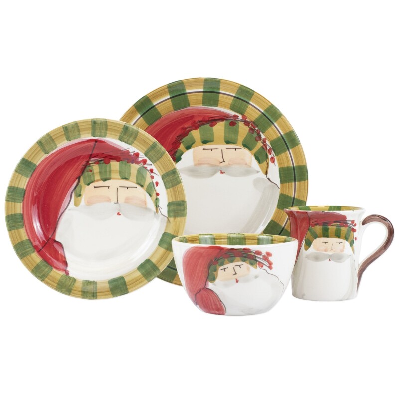 OSN-7800DS-4 Old St. Nick Striped Hat Four-Piece Place Setting