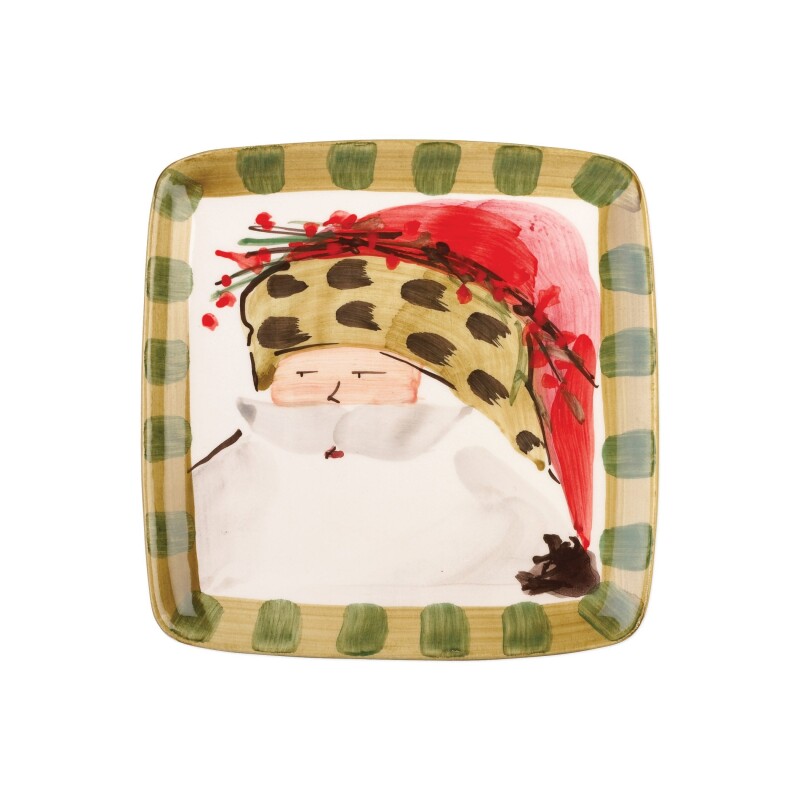 Osn 7801c Old St. Nick Square Salad Plate Animal Hat