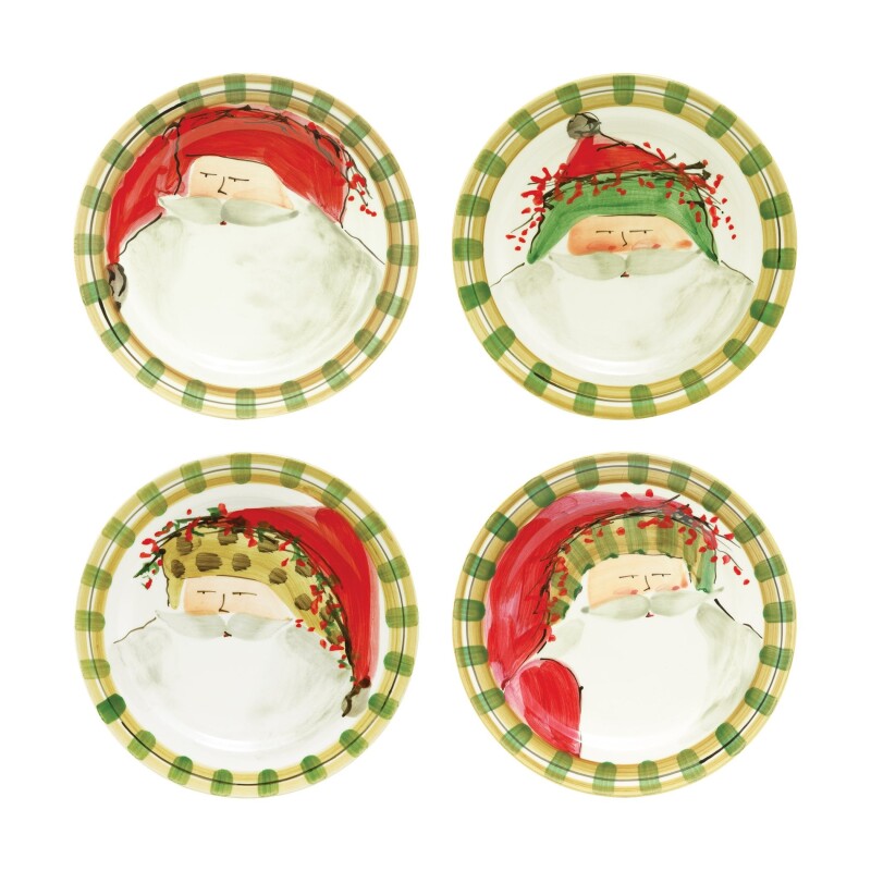 OSN-7802 Old St. Nick Assorted Round Salad Plates - Set of 4