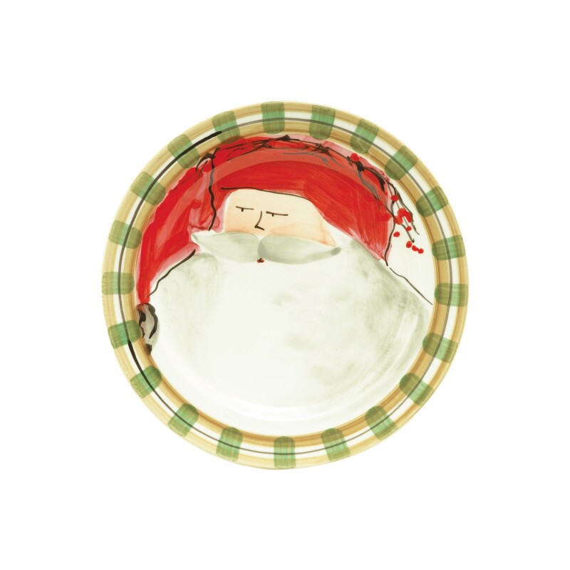 Osn 7802a Old St. Nick Round Salad Plate Red Hat