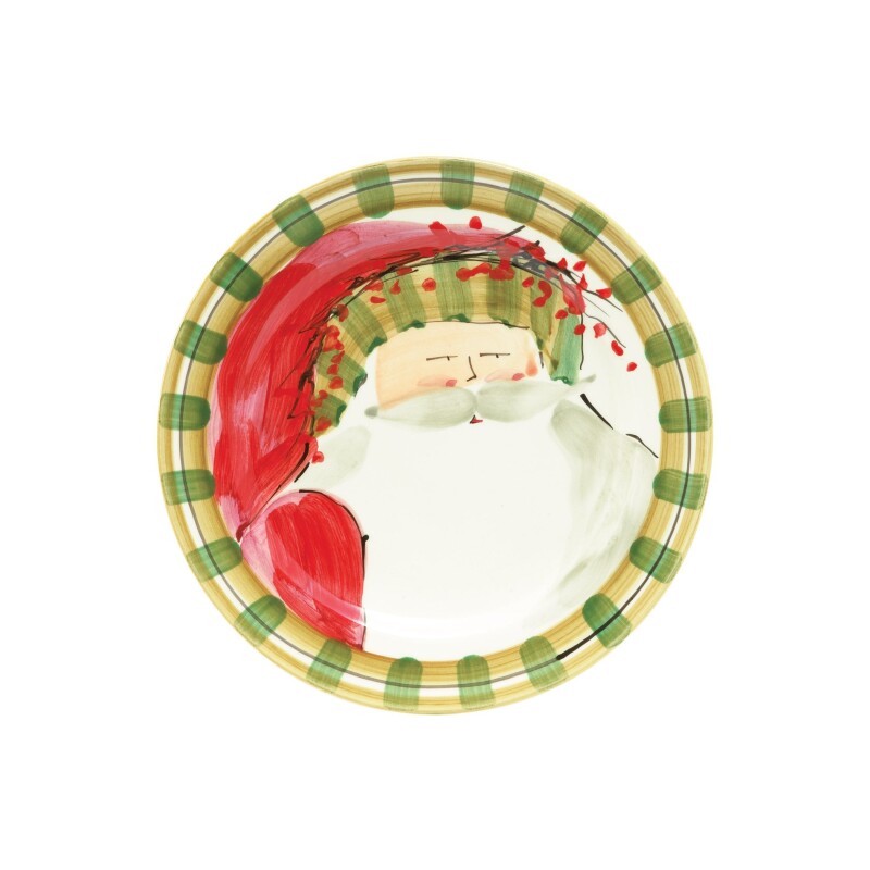 Osn 7802d Old St. Nick Round Salad Plate Striped Hat
