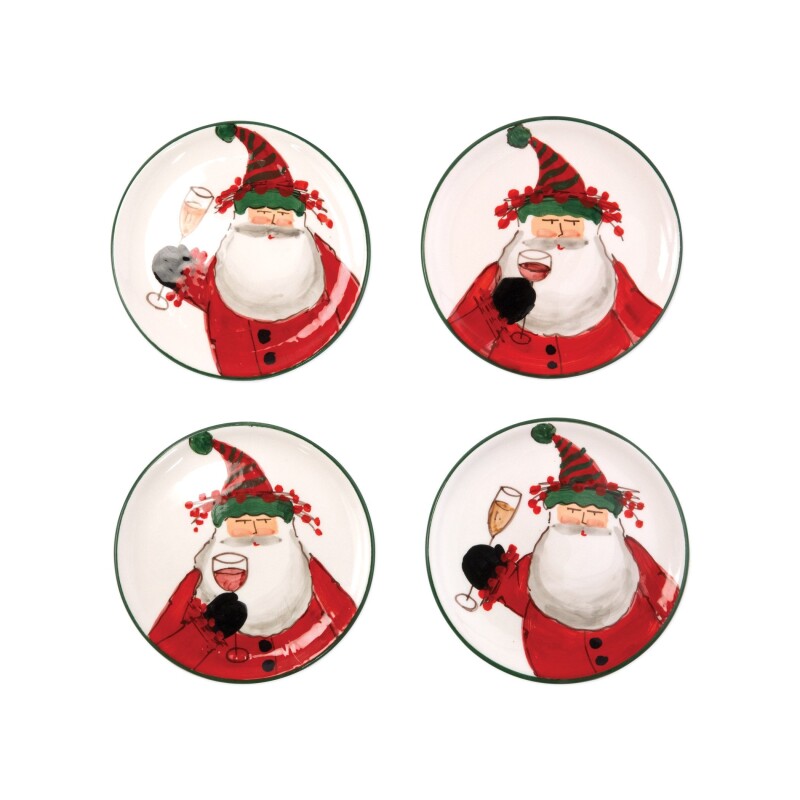 OSN-78072-GB Old St. Nick Cocktail Plates - Set of 4