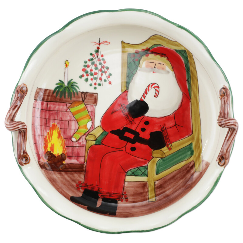 Osn 78099 Old St. Nick Handled Scallop Large Bowl W Fireplace 2