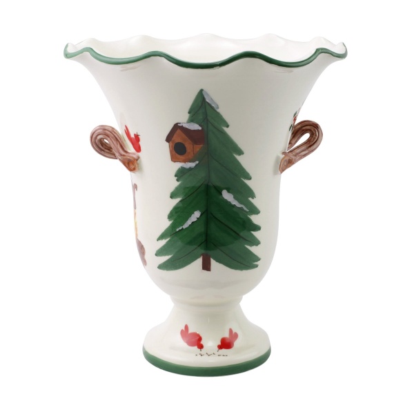 Osn 78101 Vietri Old St. Nick Large Footed Cachepot W Campfire 2