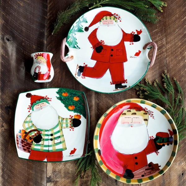OSN-78102 Old St. Nick Handled Round Platter - Ice Skating