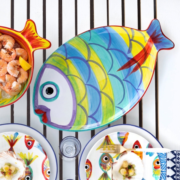 PSE-7829 Pesci Colorati Figural Fish Platter