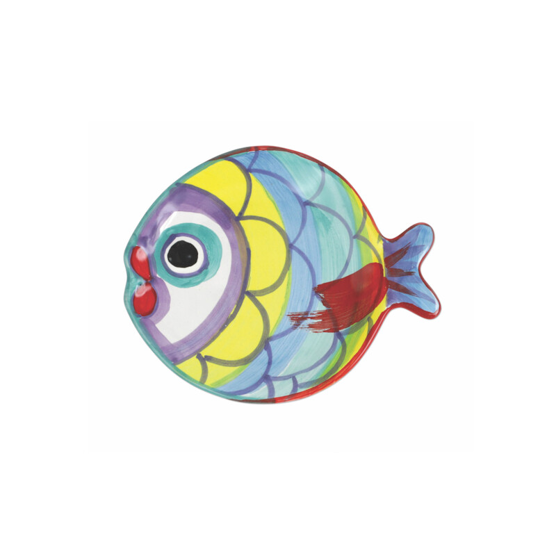 PSE-7870 Pesci Colorati Figural Fish Canape Plate