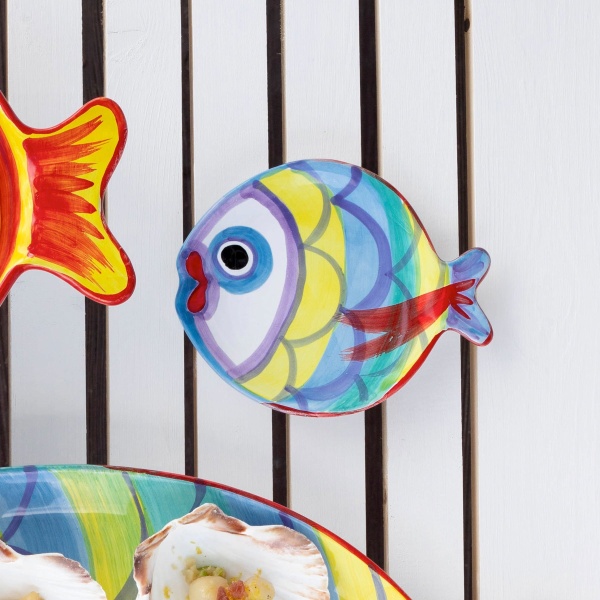 Pse 7870 Vietri Pesci Colorati Figural Fish Canape Plate 2