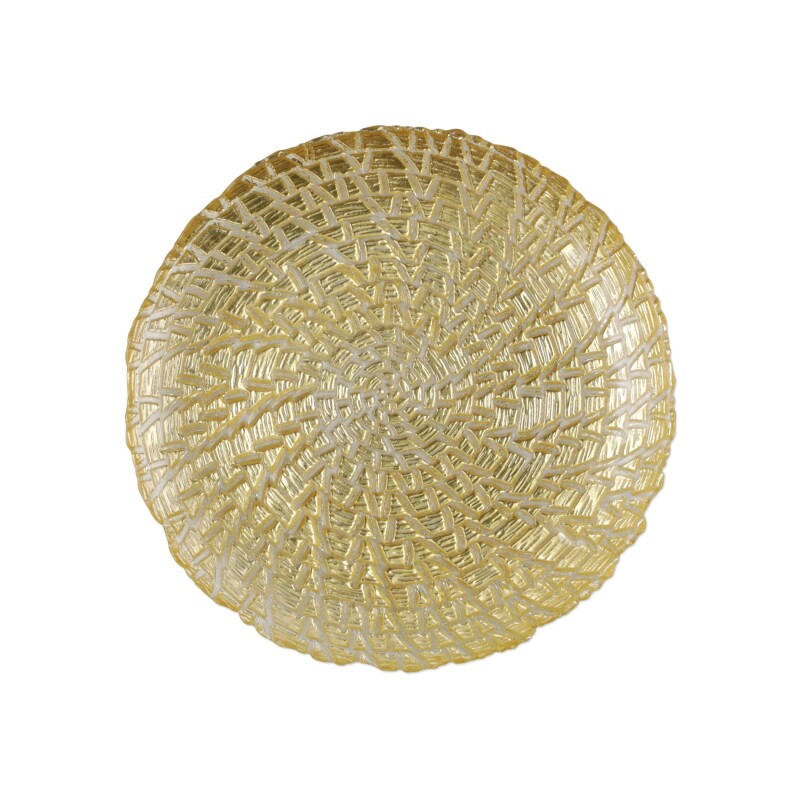 RUF-5208 Rufolo Glass Gold Crocodile Salad Plate