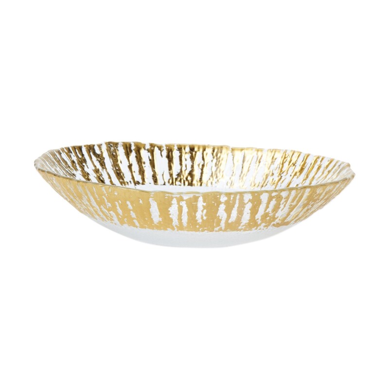 RUF-5231 Rufolo Glass Gold Medium Oval Serving Bowl