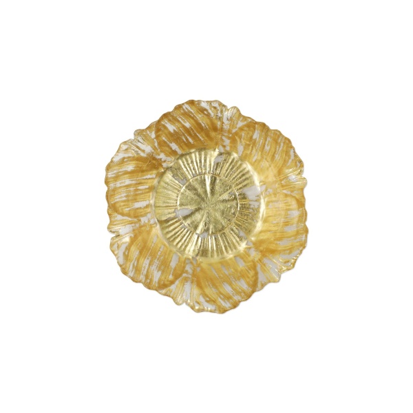 Ruf 5271 Vietri Rufolo Glass Gold Flower Small Bowl 2