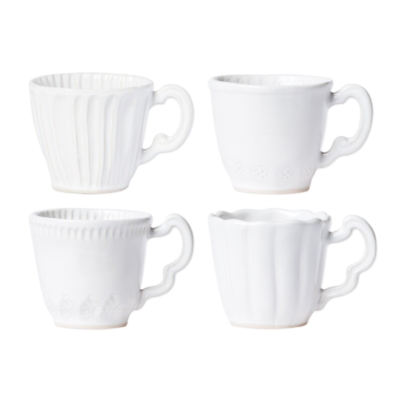 Incanto Stone White Assorted Mugs - Set of 4
