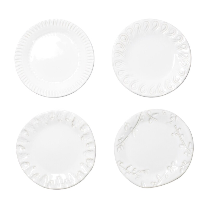 SINC-W1119 Incanto Stone White Assorted Canape Plates - Set of 4
