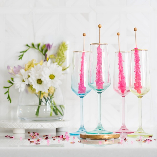 VBOW-52150 Rainbow Assorted Champagne Flutes - Set of 4