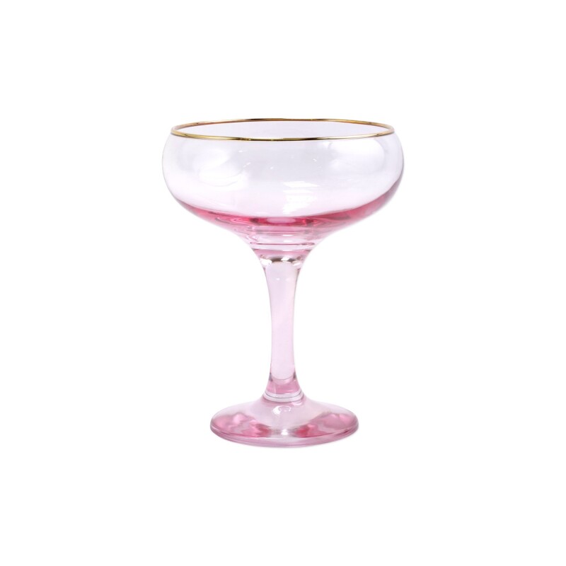 Rainbow Pink Coupe Champagne Glass