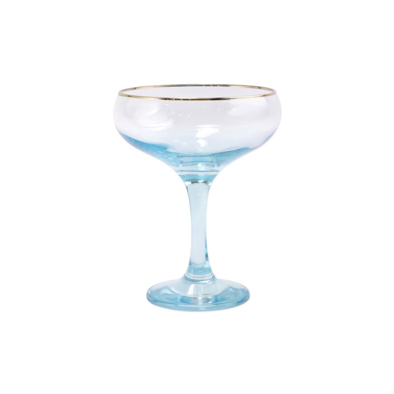 Rainbow Turquoise Coupe Champagne Glass