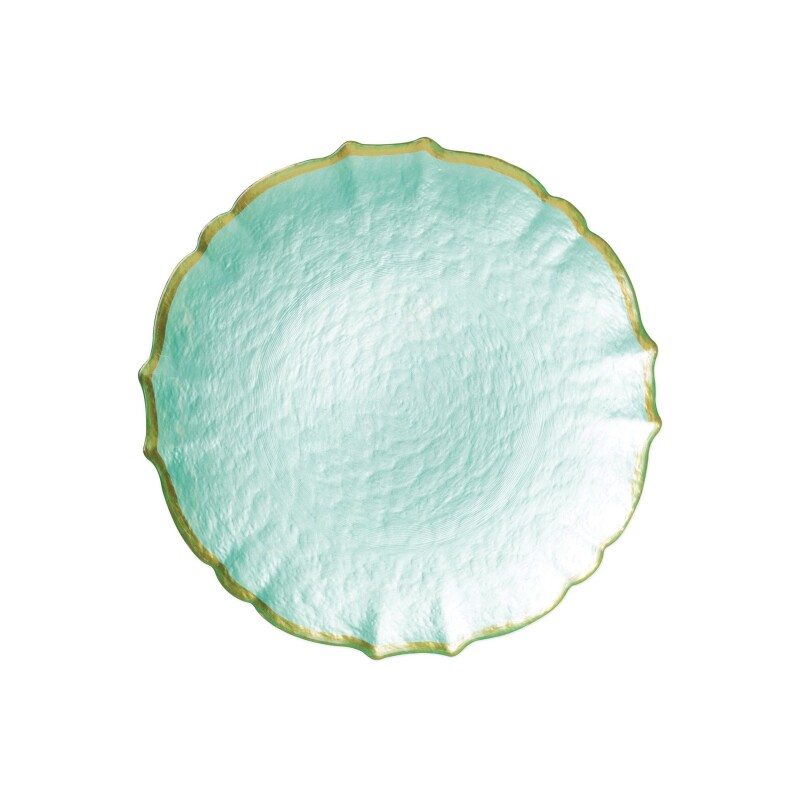 VPAS-5201AQ Baroque Glass Aqua Salad Plate