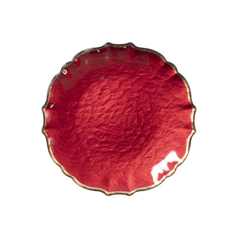 VPAS-5201R Baroque Glass Red Salad Plate